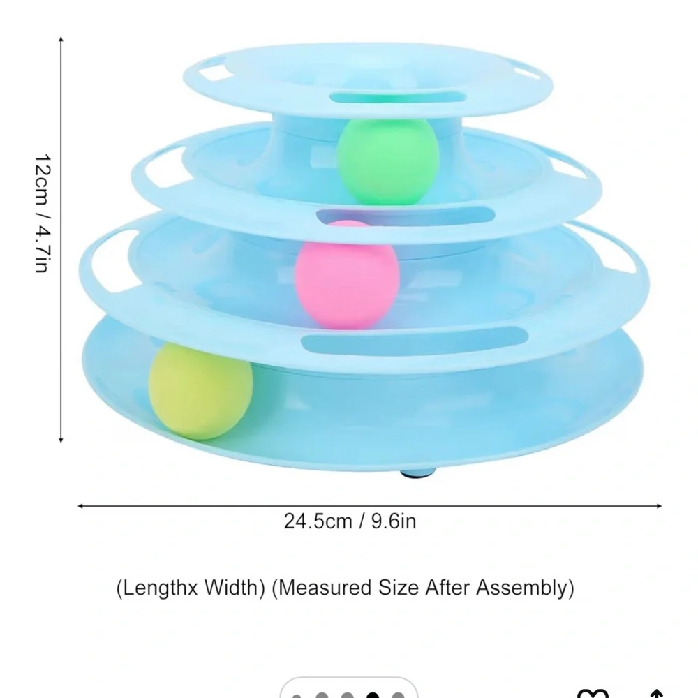 💕 Interactive 3 Tier Pink Cat Toy with 4 Balls